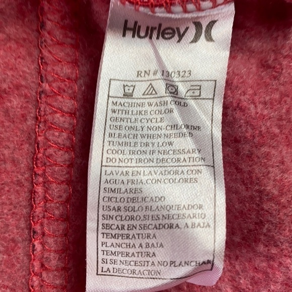 Hurley Full Zip Hoodie Sweatshirt Red Gray Jacket Boys L - Picture 5 of 7